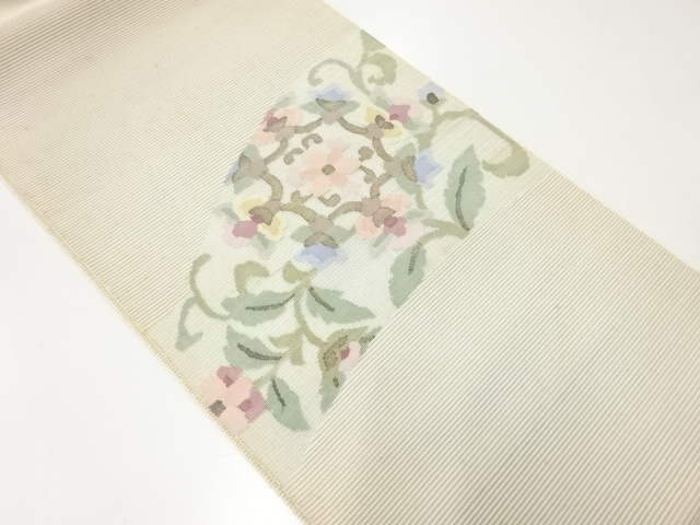 アンティーク　 紗 花唐草模様織出し袋帯（材料）